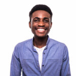 Young african man isolated on white background